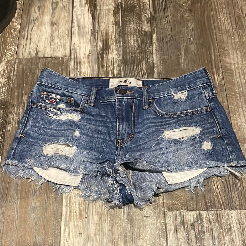 Hollister Blue Distressed Jean Shorts